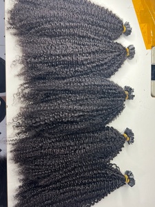 Punta de cabello de punta plana humano rizado extensiones de cabello de punta plana de la extensión del pelo humano - Product Image 2