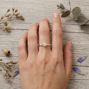 Minimalist Moissanite Engagement <b>Ring</b> <b>Thin</b> Gold Solitaire <b>Ring</b> Dainty Diamond Promise <b>Ring</b> For Women - Product Image 5