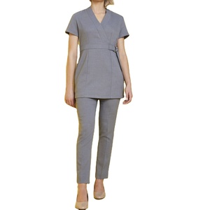 Uniforme de travail personnalisé en gros pour salon de beauté, de coiffure et de spa, tenue de travail, combinaison de travail, uniforme de spa extensible et doux, tunique et pantalon 2026 - Product Image 2