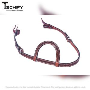 Cabecera de caballo de una oreja con cuentas de cuero de vaca de calidad superior, duradera, elegante y cómoda para montar - Product Image 6