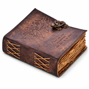 Wholesale Embossed Brown Leather Journal with Clasp - Deckle Edge vintage paper Travel <b>Diary</b> <b>notebooks</b> sketchbooks - Product Image 1