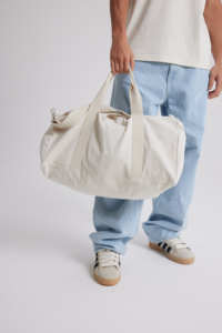 Canvas <b>Duffel</b> <b>Bag</b> Large Capacity Zipper Closure Casual Travel <b>Bag</b> Beige - Product Image 1