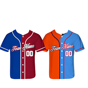 Maillots de baseball en gros, uniformes d'équipe personnalisés, boutonnés, en maille polyester, séchage rapide, pour l'été, cousus, fournisseur OEM, fabricant, en vrac - Product Image 5