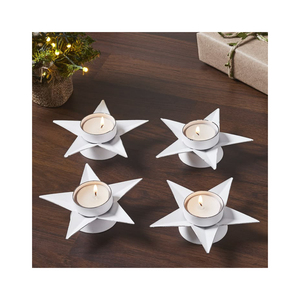 Stylish New Design Metal Tealight <b>Candle</b> Holder Set Of 4 <b>Red</b> Christmas <b>Candle</b> Holder New Arrival Home Wedding Table Decor - Product Image 2