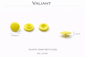 Bouton-pression rond en plastique recyclé Valiant 10 mm, deux pièces, à coudre, écologique, Chine - Product Image 3