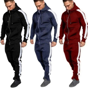 Survêtements en molleton de haute qualité pour hommes, vêtements de sport athlétiques, sweat à capuche zippé, pantalon de jogging, ensemble deux pièces surdimensionné - Product Image 2