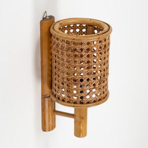 Supplier cost handcrafted rattan accent <b>light</b> wall lampshade wholesale supply cane arm <b>sconce</b> - Product Image 6