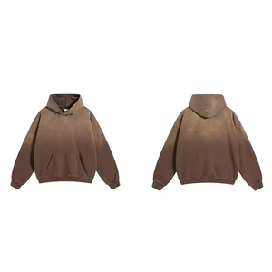 Sudadera con Capucha Oversize con Degradado Teñido por Pulverización, Lavado Vintage, Efecto Desgastado, de Algodón de Alto Gramaje 450 GSM, Estilo Streetwear - Product Image 2