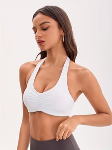 Backless High Support Sports Bra Women Front Logo Eco-Friendly Seamless Gym Wear Halterneck Exercise Clothing Private Label - Product Image 6