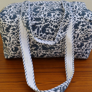 Quilted Cotton Tote <b>Bag</b> Block Printed Boho Shoulder Crossbody Large Reusable Eco-Friendly Grocery Market <b>Bag</b> for Daily Use - Product Image 1
