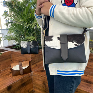Monederos de cuero de piel de vaca natural, bandolera de piel de vaca occidental, bolsos de mano multiusos con estilo para mujer - Product Image 3