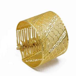 Wholesale 14K 18K 24K Dye Gold Plated Intricate Filigree <b>Cuff</b> Kada, <b>Fashion</b> <b>Cuff</b> <b>Bracelet</b>, Traditional Kada Design, Brass Kada. - Product Image 2