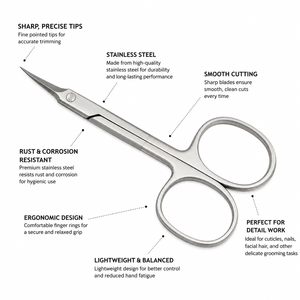 Tijeras para Cutículas Hechas a Mano de Primera Calidad, con Punta Fina y Curvada Extra, para Manicura - Product Image 1