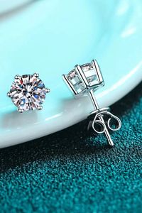 Pendientes de Diamantes Cultivados en Laboratorio con Corte Brillante Redondo, Plata 925, Certificados por IGI, Unisex - Product Image 6