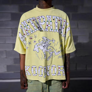 T-shirt surdimensionné pour homme avec motif graphique de cowboy, imprimé strass, style streetwear décontracté et tendance - Product Image 3