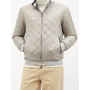 Men's Green Quilted Jacket Stand Collar Zipper Closure Windproof Casual Autumn Outerwear 100% Polyester - Product Image 5