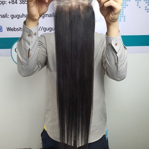 Paquetes de cabello Remy vietnamita súper doble dibujado de 22 pulgadas hueso recto con cierre HD cabello humano de alta calidad - Product Image 3