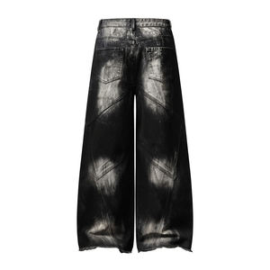 2026 Custom Lightweight Casual Distressed Ripped Denim <b>Jeans</b> <b>Men</b> High Street Wide Leg Straight Cut Urban Edgy Chic Versatile - Product Image 4