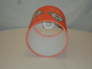 Abat-jour cylindrique à impression numérique, motif floral orange, style rétro, écologique, fait main, pour lampes de table et de bureau avec douilles E27 - Product Image 4