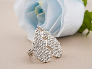 Anillo de compromiso de plata de ley 925 con diseño de corazón roto y engaste de circonitas, estilo hip hop, para fiesta, regalos de joyería personalizados - Product Image 4