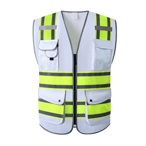 Top Selling 100% Polyester Safety Vest Workwear High Visibility Security <b>Construction</b> Reflective Vest With Front Zip Style - Product Image 1