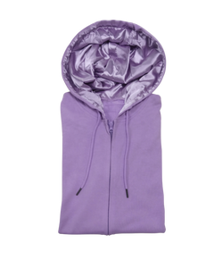 Sudadera con Capucha Lavanda Sólida Personalizada con Cierre para Hombre y Mujer, 100% Algodón, Forro de Satén, Impermeable y Ecológica - Product Image 1
