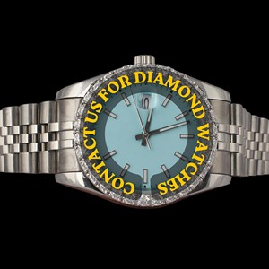 สายนาฬิกาเงินแท้ 925 พรีเมียม พร้อมตัวเรือนทรงกลมแบบมีขอบ หน้าปัดสีฟ้า และคุณสมบัติคลาสสิก กลไกควอตซ์ นาฬิกาข้อมือดีไซน์โดดเด่น - Product Image 1