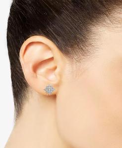 Orecchini a lobo con cluster di diamanti (1/10 ct.) t.w.) in Argento Sterling, Creato per |   Macy's - Product Image 2