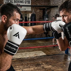 <b>Boxing</b> <b>Gloves</b> <b>White</b> and Black Professional Training Fight <b>Gloves</b> Padded <b>Boxing</b> Custom Logo OEM Wholesale Sports <b>Glove</b> - Product Image 6