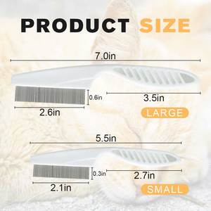 Peigne double face rose pour animaux de compagnie, à dents fines et grossières, réutilisable, pour le nettoyage et le coiffage du pelage des chiens et des chats - Product Image 4