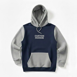 Custom Color Block <b>Men</b> Oversized Heavyweight Hoodie <b>Pullover</b> Drop Shoulder Cotton Two Tone Hoodies Unisex - Product Image 1