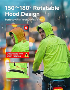 Men's Softshell <b>jacket</b> <b>Packable</b> Cycling Rain <b>Jacket</b> Waterproof Windproof Running Raincoat Lightweight Rotatable Hood <b>Jacket</b> - Product Image 3