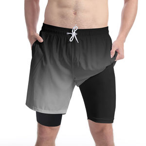 Pantalones Cortos Deportivos Personalizados para Hombre, Diseño Sólido de Doble Capa, para Entrenamiento y Ejercicio - Product Image 3