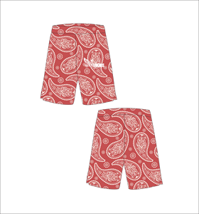 Custom <b>Red</b> Basketball <b>Shorts</b> with White Paisley Print Lightweight Breathable Mesh Athletic Training Streetwear Apparel Gear - Product Image 1