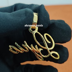 Personalized Custom Iced Cursive <b>Initial</b> Letter Name Pendants Hip Hop 925 <b>Silver</b> Rhodium Plated Natural Diamond Fine <b>Necklaces</b> - Product Image 4