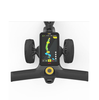 Powa Kaddy CT12 GPS Electric Trolley : un chariot de golf motorisé compact et high-tech doté d'un écran tactile couleur portrait de 5 pouces.
