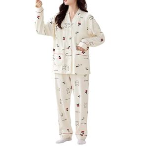 Ensemble de vêtements de nuit imprimés pour femmes, haut et bas, ensemble de nuit deux pièces - Product Image 1