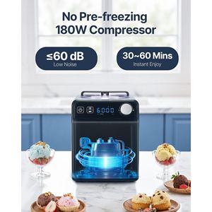 Gelatiera Elettrica Verticale da 2 Litri in Acciaio Inossidabile con Compressore Integrato, Automatica, Nessun Pre-congelamento Richiesto - Product Image 3