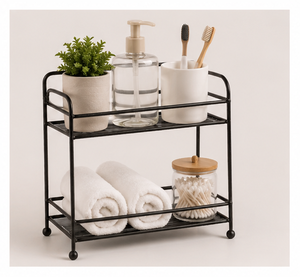 2-Tier Metal <b>Kitchen</b> Spice <b>Rack</b> Organizer Space-Saving Countertop Seasoning <b>Storage</b> Shelf & Jar Holder Black Standing <b>Rack</b> - Product Image 4