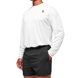 T-shirt à manches longues surdimensionné pour homme, blanc, coupe décontractée, léger, respirant, pour la salle de sport, l'entraînement, le sport et les occasions décontractées - Product Image 3