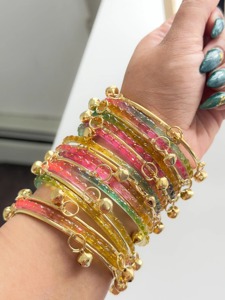 Chic glassFashion <b>Bangles</b> <b>Set</b> For Women Stylish <b>Bangles</b> Trendy Stackable <b>Bangles</b> Ladies Wrist Accessories Daily Wear Jewelry - Product Image 3