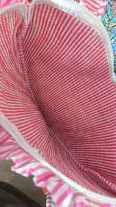 กระเป๋าสะพายไหล่ทรงหัวใจผ้าฝ้ายลายควิลท์สีพื้นสำหรับผู้หญิง ดีไซน์น่ารักทันสมัย พิมพ์ลายบล็อก แต่งระบาย ซิปปิด ใช้ได้ทั้งฤดูร้อนและฤดูใบไม้ร่วง - Product Image 3