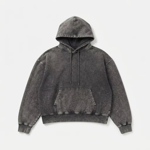 <b>Men's</b> Oversized Washed <b>Pink</b> Hoodie Casual Pullover <b>Sweatshirt</b> with Front Pocket - Product Image 6