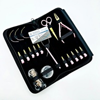 Kit de Herramientas para Extensiones de Cabello de Acero Inoxidable Rosa Dorado, Resistente al Agua, Incluye Alicates de 2 Orificios, Tijeras para Cortar Hilo y Caja para Cuentas
