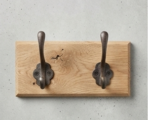 Premium Wooden Wall <b>Hook</b> Rack With 3 Metal <b>Hooks</b> Rustic Design For Clothing Storage Heavy-Duty Wall Mounted - Product Image 4