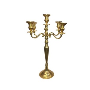 Candélabre en laiton au design classique à 3 bras, qualité supérieure, décoration pour événements et occasions, accessoires de décoration de mariage - Product Image 1