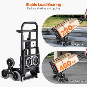 Carrello Saliscale Pieghevole per Carichi Pesanti da 208 kg (460 libbre) con 6 Ruote e Doppia Maniglia, Carriola in Ferro per Traslochi - Product Image 3