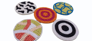 Handmade Durable Round Modern Crab <b>Beaded</b> <b>Coaster</b> with Coastal Ocean Embroidery for Table Decor and Mug Use - Product Image 6