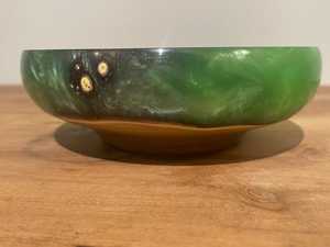 Fabulous Modern Coastal Style Eco-Friendly Washable Home Decor <b>Large</b> <b>Bowl</b> for Green Color Top Polished Epoxy Resin Wood <b>Bowl</b> - Product Image 2