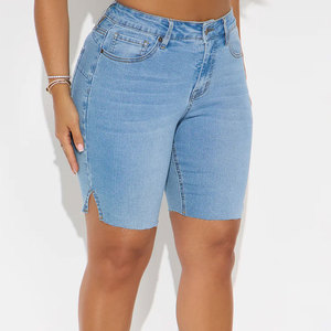 100% Breathable <b>Material</b> Made Women <b>Denim</b> Shorts / Regular Length Reasonable Price Women <b>Denim</b> Shorts MADE By pakistan - Product Image 2
